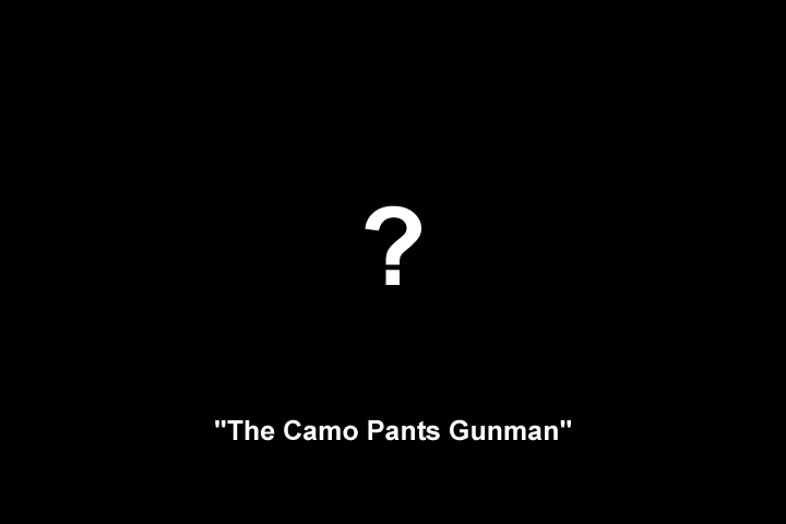 Image representing the unknown appearance of 'The Camo Pants Gunman'