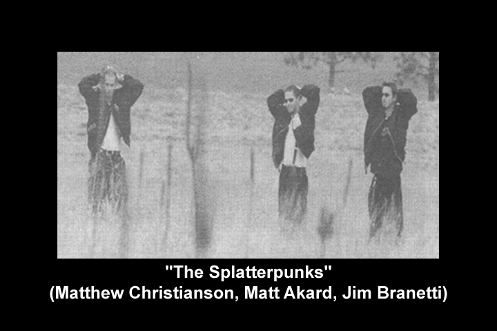 Image of a photograph of Matthew Christianson, Matt Akard and Jim Branetti in a field near CHS