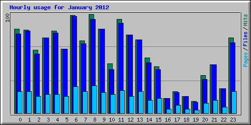Hourly usage for January 2012
